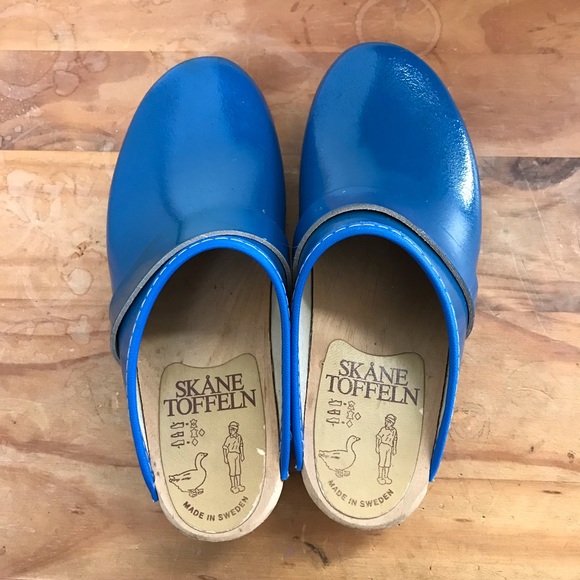 Sken Trefflin size 6 clogs. Shiny blue leather - Picture 8 of 10